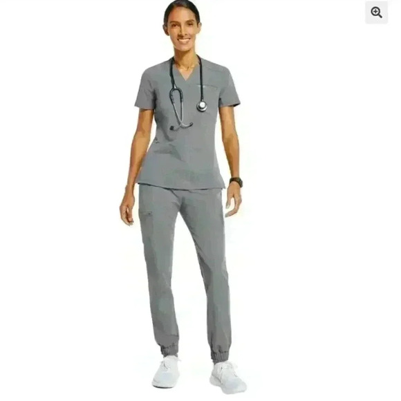 BRAND NEW WITH TAGS  Jaanuu Women's Essential 5-Pocket Jogger SOLID GRAY - Picture 2 of 5